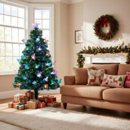 Shatchi 6Ft/180Cm Butterflies Fibre Optic Christmas Tree Led Pre-Lit - thumbnail 6