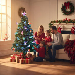 Shatchi 6Ft/180Cm Butterflies Fibre Optic Christmas Tree Led Pre-Lit - thumbnail 5