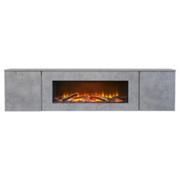 Acantha Orion Electric Floating Media Wall Suite In Concrete Effect - thumbnail 3