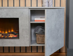 Acantha Orion Electric Floating Media Wall Suite In Concrete Effect - thumbnail 4