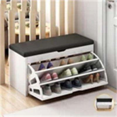 Shoe Rack Bench Shoe Storage Bench ,cushion Shoe Rack W/ Cover Wooden Cupboard - image 1