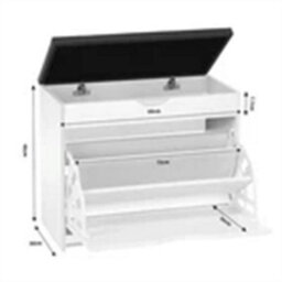 Shoe Rack Bench Shoe Storage Bench ,cushion Shoe Rack W/ Cover Wooden Cupboard - thumbnail 2