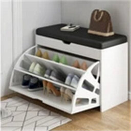 Shoe Rack Bench Shoe Storage Bench ,cushion Shoe Rack W/ Cover Wooden Cupboard - thumbnail 5