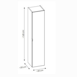 Heze Furniture Santa Fe Bathroom Vanity Tall Unit Dark Oak - thumbnail 5