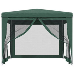 Walplus Party Tent Garden Gazebo Canopy With 4 Mesh Sidewalls Green 3X3 M Hdpe - thumbnail 3
