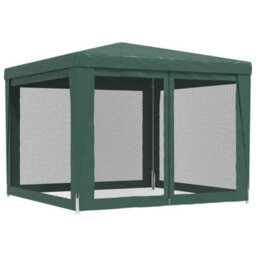 Walplus Party Tent Garden Gazebo Canopy With 4 Mesh Sidewalls Green 3X3 M Hdpe - thumbnail 5