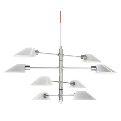 Luminosa Lighting Luminosa Soeur Multi Arm Pendant Ceiling Light Shiny White