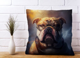Warren Reed Designer Bulldog Splashart Golden Cushions 45Cm X 45Cm - thumbnail 2