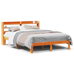 Berkfield Bed Frame Without Mattress Wax Brown 140X190 Cm Solid Wood Pine - thumbnail 2