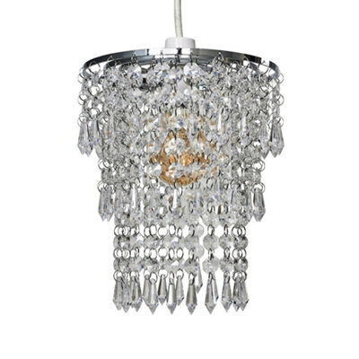 Valuelights 3 Tier Clear Acrylic Bead Droplet Ceiling Lamp Shade - image 1