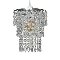Valuelights 3 Tier Clear Acrylic Bead Droplet Ceiling Lamp Shade