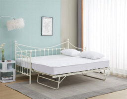 Kosy Koala Daybed Without Trundle White 3Ft Single Bed With 1 Mattress Metal Bedroom Living Room - thumbnail 6