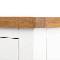 Farro White Xl 8 Drawer Chest Fully Assembled - Painted With Oak Top By Roseland Furniture - thumbnail 7