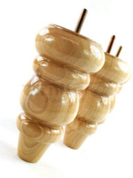 L&F Solid Wood Turned Furniture Feet 150mm High Natural Replacement Legs Set Of 4  M10 Pkc220 - thumbnail 3