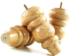 L&F Solid Wood Turned Furniture Feet 150mm High Natural Replacement Legs Set Of 4  M10 Pkc220 - thumbnail 4