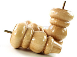L&F Solid Wood Turned Furniture Feet 150mm High Natural Replacement Legs Set Of 4  M10 Pkc220 - thumbnail 7
