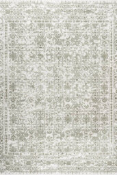 The Rugs Montana Cream And Green Oriental Area Rug And Runner Soft Durable Pet Friendly Easy To Clean Living Room Bedroom 3716Crgn - thumbnail 1