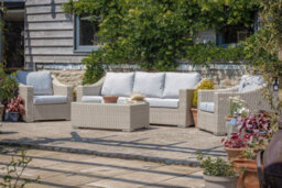 Statement Furniture Friston Rattan Garden Furniture Set Sofa Armchairs & Coffee Table Set - thumbnail 3