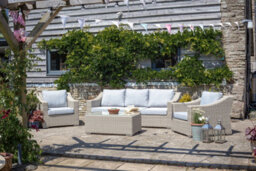 Statement Furniture Friston Rattan Garden Furniture Set Sofa Armchairs & Coffee Table Set - thumbnail 7
