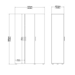 Wyld Haus Daejeon Black 3-Door Wooden Wardrobe Matt Finish 1181 X 2009 X 497.5 mm - thumbnail 9