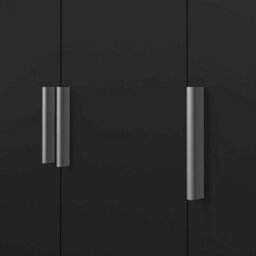 Wyld Haus Daejeon Black 3-Door Wooden Wardrobe Matt Finish 1181 X 2009 X 497.5 mm - thumbnail 7