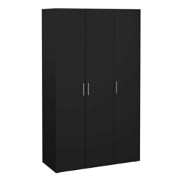 Wyld Haus Daejeon Black 3-Door Wooden Wardrobe Matt Finish 1181 X 2009 X 497.5 mm - thumbnail 2