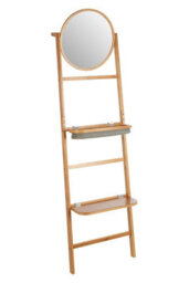 Premier Housewares Interiors By Premier Versatile 5 Tier Towel Rack With Mirror, Integrated Mirror Towel Rack For Washroom, Foldable Toiletries Trays - thumbnail 6