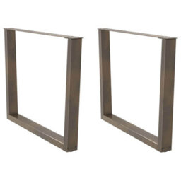 Berkfield Dining Table Legs V-Shape 2 Pcs Natural Steel 100X(72-73.3) Cm Steel