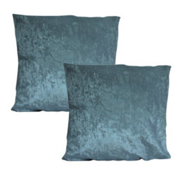 Urban Textures Pack Of 2 Crushed Velvet Cushion Covers 20 X 20 Inches Teal