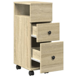 Walplus Narrow Bathroom Cabinet With Wheels Sonoma Oak Engineered Wood - thumbnail 7
