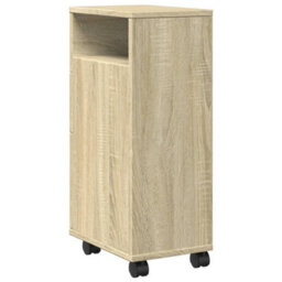 Walplus Narrow Bathroom Cabinet With Wheels Sonoma Oak Engineered Wood - thumbnail 6