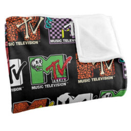 Mtv Silky Logo Halloween Supersoft Blanket Multicoloured (One Size) - thumbnail 3
