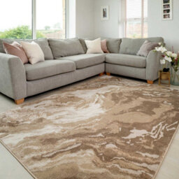 Loomed Natural Warm Beige Modern Textured Marble Area Rug 80X150Cm - thumbnail 3