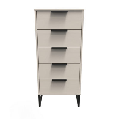 Beijing 5 Drawer Tall Bedside Cabinet In Kashmir Ash (Ready Assembled) - image 1
