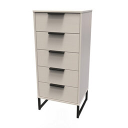 Beijing 5 Drawer Tall Bedside Cabinet In Kashmir Ash (Ready Assembled) - thumbnail 3