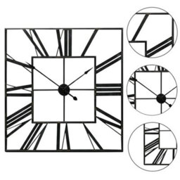 Living And Home Metal Wall Clock Roman Numeral  Square Oversized Decorative 590mm - thumbnail 5