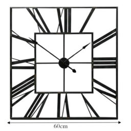 Living And Home Metal Wall Clock Roman Numeral  Square Oversized Decorative 590mm - thumbnail 6
