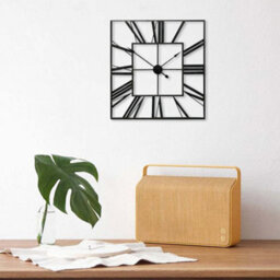 Living And Home Metal Wall Clock Roman Numeral  Square Oversized Decorative 590mm - thumbnail 2
