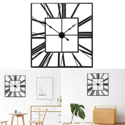 Living And Home Metal Wall Clock Roman Numeral  Square Oversized Decorative 590mm - thumbnail 3