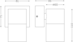 Luminosa Lighting Luminosa Knightsbridge 230V Ip54 Gu10 Fixed Single Wall Light - Anthracite - Owall01A - thumbnail 2