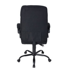Living And Home Ergonomic High Back Black Linen Office Chair With Footrest - thumbnail 5