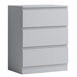 SquareBoxx Fairfield Minimalist Large Chest Of Drawers 3 Draw In Matt White - thumbnail 4