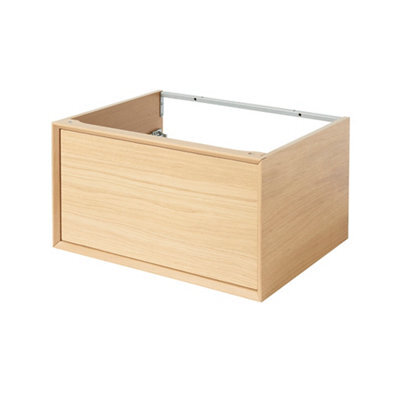 GoodHome Avela Matt Oak Effect Wall-Mounted Bathroom Vanity Unit (H) 317mm (W) 600mm - image 1
