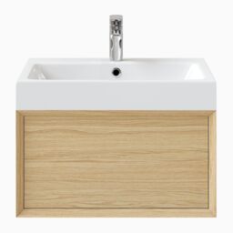 GoodHome Avela Matt Oak Effect Wall-Mounted Bathroom Vanity Unit (H) 317mm (W) 600mm - thumbnail 4
