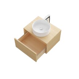 GoodHome Avela Matt Oak Effect Wall-Mounted Bathroom Vanity Unit (H) 317mm (W) 600mm - thumbnail 3