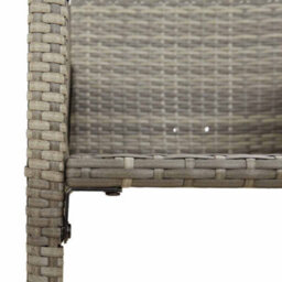 Berkfield 3 Piece Garden Bar Set Without Cushions Grey Poly Rattan Acacia - thumbnail 6