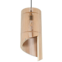 Sollux Lighting Alexia Wood Natural 1 Light Classic Pendant Ceiling Light - thumbnail 3