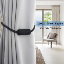 6 Piece Set Of Black Strong Magnetic Curtain Ties - thumbnail 6