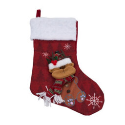 Living And Home 4 Pack Christmas Stockings Santa Snowman Reindeer Penguin Hanging Fireplace Decorations - thumbnail 8