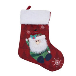 Living And Home 4 Pack Christmas Stockings Santa Snowman Reindeer Penguin Hanging Fireplace Decorations - thumbnail 7